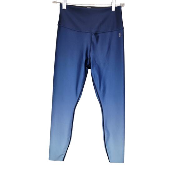 Good American Ombre Blue Wide Waistband Activewear Leggings Size 2 Medium - Picture 1 of 4